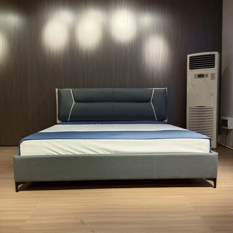 Luxusný moderný dizajn miestnosť nábytok čalúnka Twin Queen Beds kožená drevená ráme