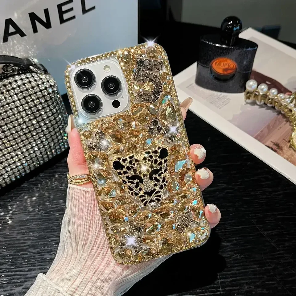Luxusný náramok Diamond Leopard Head SHEA SHAPE pre puzdro Samsung Galaxy S24 S20 plus S21 Fe S22 23ultra Note20 10 Telefónny kryt