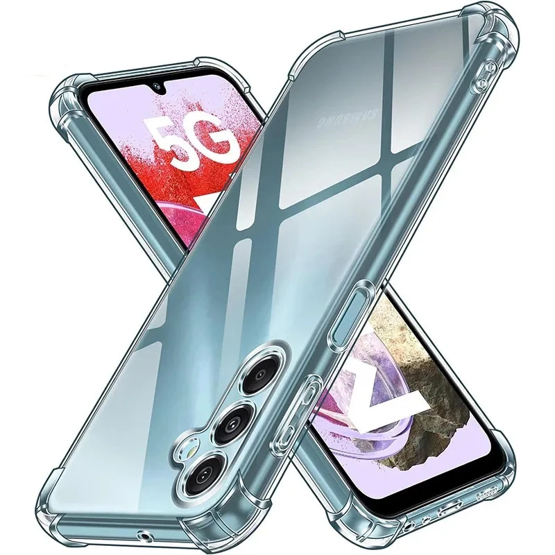 Luxusný nárazový spor silikónový čistý mäkký puzdro pre Samsung Galaxy S24 S23 S25 Fe S22 Plus poznámka 20 ultra priehľadný zadný kryt obal
