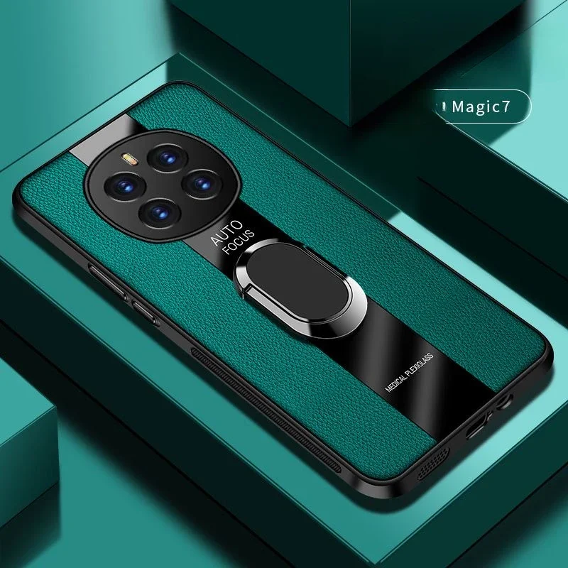 Luxusný plexiskský kožený puzdro pre cti Magic 7 Pro Magnetic Ring Držiteľ šok nepriestrelného krytu pre mág7 7Pro 6 Lite 5 5G