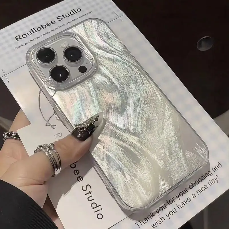 Luxusný púzdiar o telefóne Luxury Siliver Laser Feather Pet v prípade Oppo A98 A96 A95 A94 5G A93 A92 4G A59 A58 A57 A55 A54 4G A36 A38 A38 A18 A18 A18