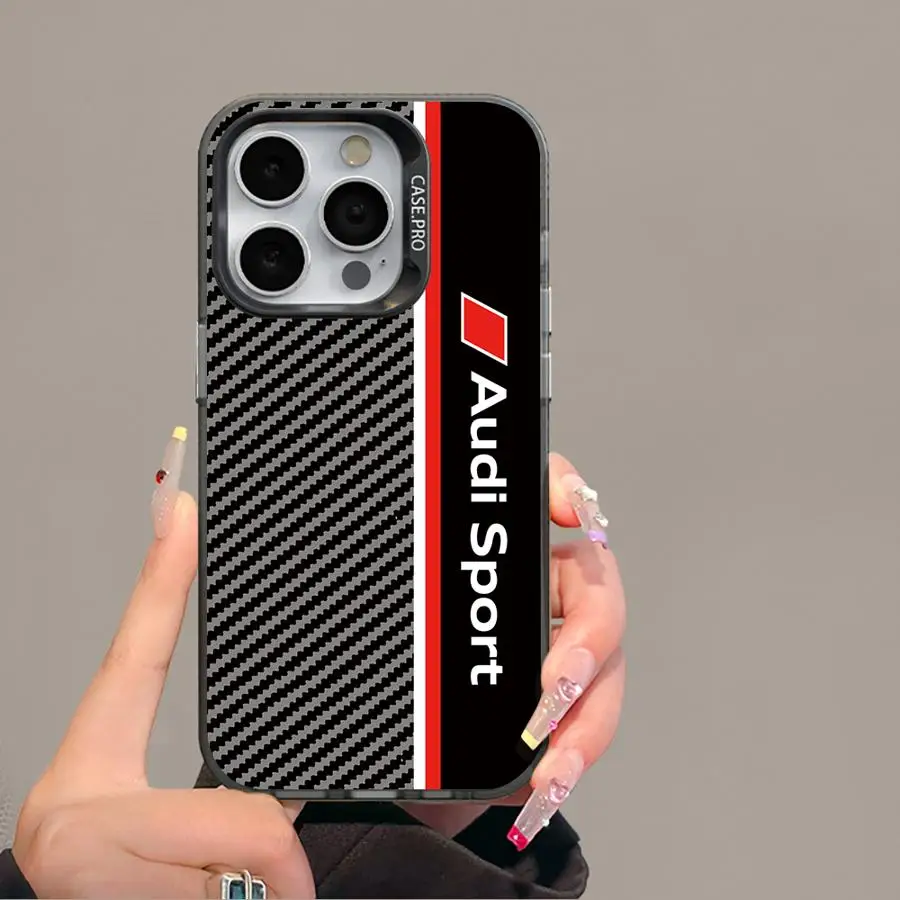 Luxusný športový audi cool telefónny puzdro pre Apple iPhone 16 11 13 Pro 15 Promax 14 12 Plus Funda Cover