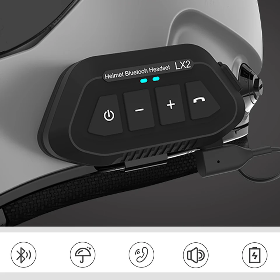 LX2 Bluetooth 5.0 Motocykel Helma Headset Headset bezdrôtové redukcie hluku cyklovanie Headet Witerproof