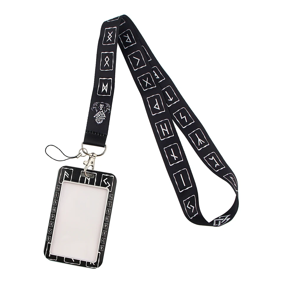 LX531 Vikingová karta Set Keychains Príspevok Mobilný telefón USB ID držiteľov odznakov Klávesy remienok na krk na krk pre dievčatá