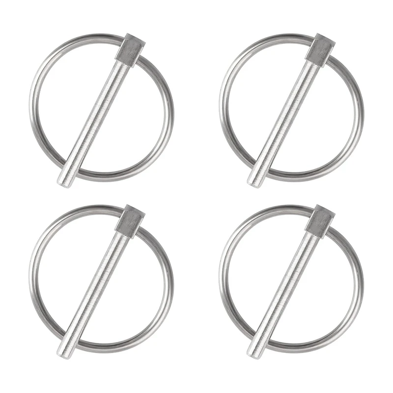 Lynch Pin, 4ks dia 4,5 mm 316 z nehrdzavejúcej ocele Round Bezpečnostné kolíky Trailer Lock Pin Pins Pins Lynch Pin Upevňovače ľahké inštalácia