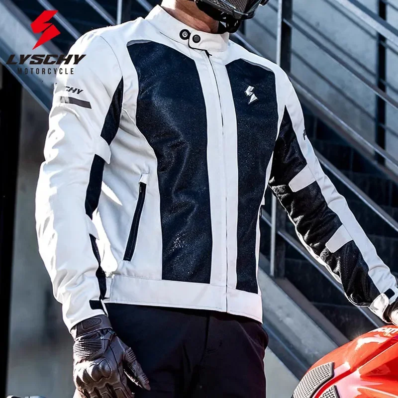 Lyschy motocyklová bunda letné sieťoviny priedušné reflexné motocykle bunda Men ženy CE2 Level Motokross bunda jazdné oblečenie