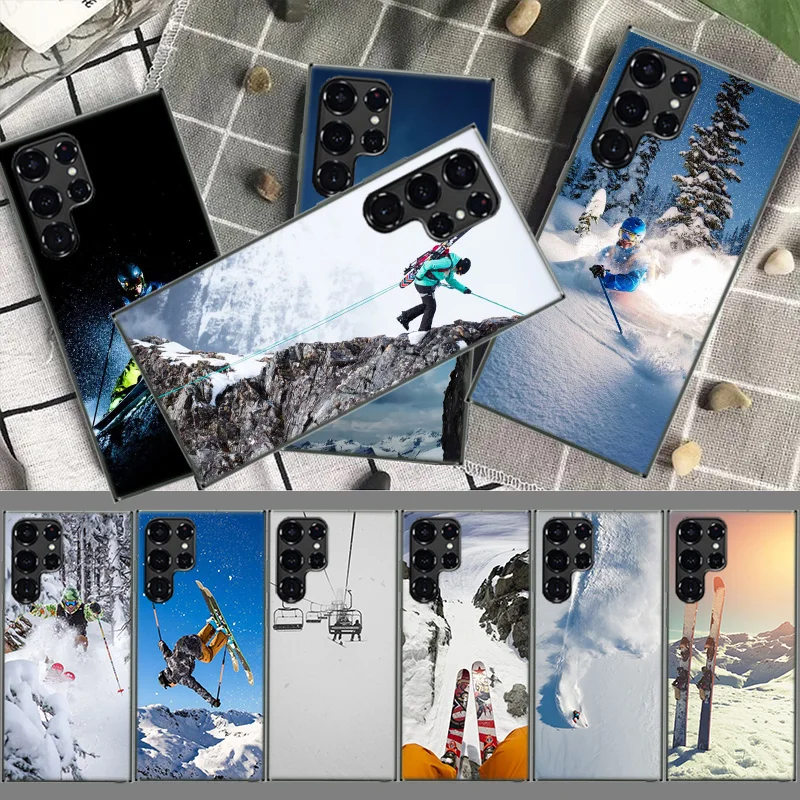 Lyžovanie snehu Snowboard Ski Coque pre Samsung S23 S22 S24 Ultra 5G TPU Telefón Galaxy Cover S21 S20 Fe S10 Plus S10E S9 S8 S7 Edge C