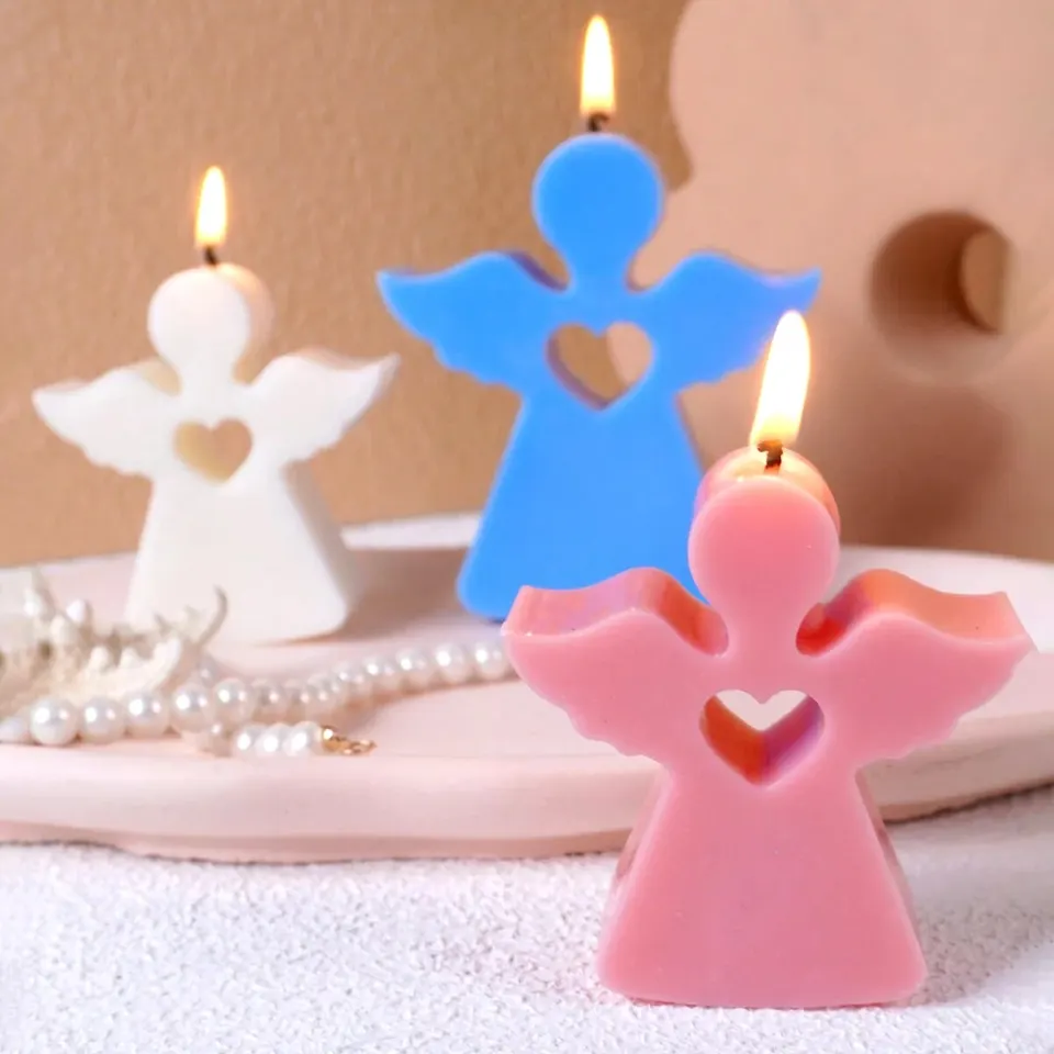 Láska anjel sviečka silikónová forma diy omietka betón Resin Ornament Darčeková pleseň rušivé mydlové mydlo Sviečka vosk