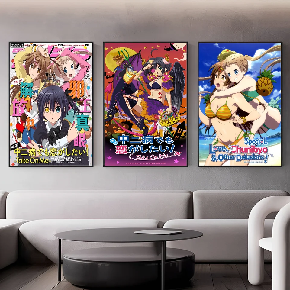 Láska Chunibyo Ostatné ilúzie plagát lepivé hd kvalitné nástenné umenie retro plagáty pre domácnosť kawaii izba dekor