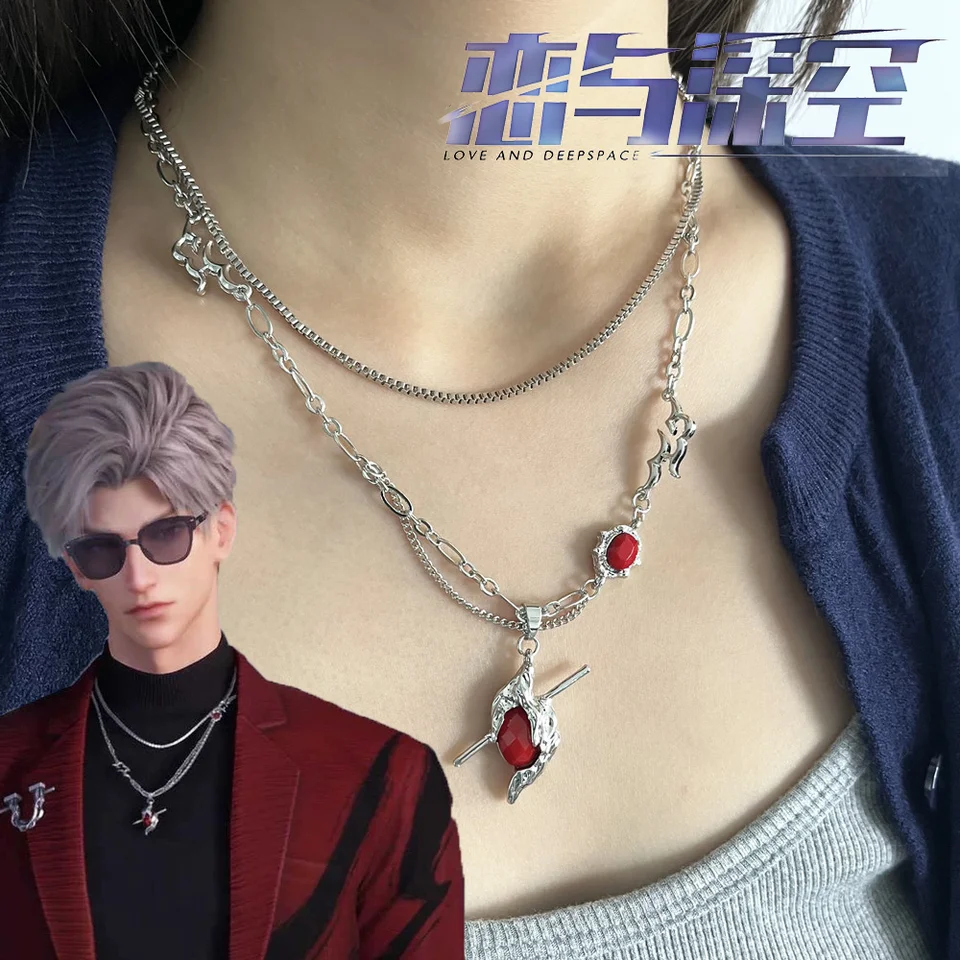 Láska hry a Deepspace Sylus náhrdelník cosplay módne unisex srdce Prívesok zliatiny zliatiny šperky pre klenoty rekvizity
