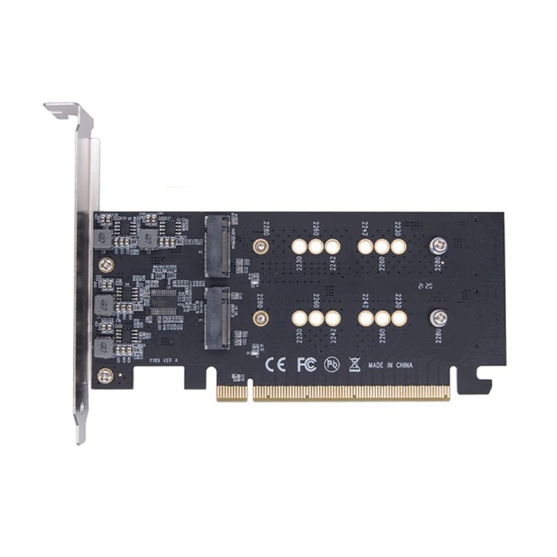 M.2 M Kľúč SSD na PCIe X16 4 BAY Split Array Card 4x32GBPS pre M.2 NVME PCI-E 2230 2242 2260 2280 SSD Adapter Card Card