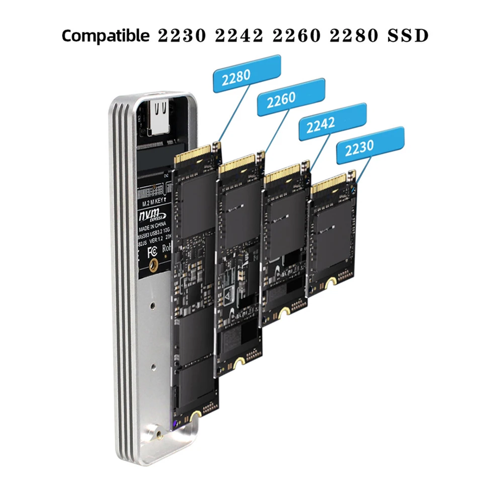 M.2 NVME SAS STATION Drive External COSPLOSURE USB 3.2 GEN2 MOBILNÝ PODROBNÝ PAN