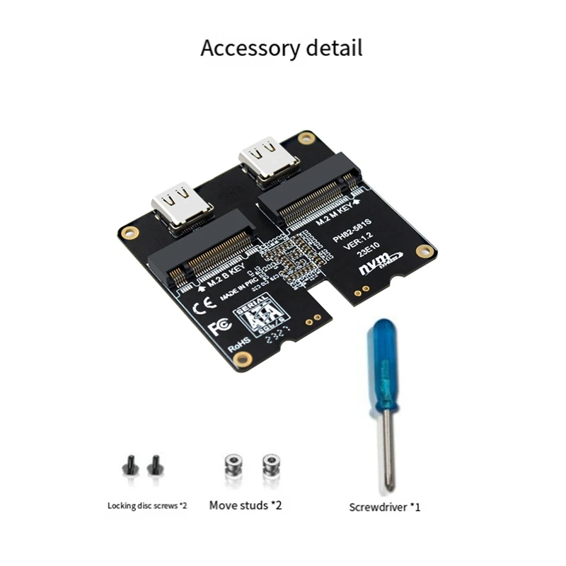 M.2 NVME SATA SSD CONCLOSURE ADAPTER KARTA 4TB JMS581 TYPY-C USB3.1 GEN2 10 GBPS HDD HDD KARTA KARTA KARTA Adaptéra
