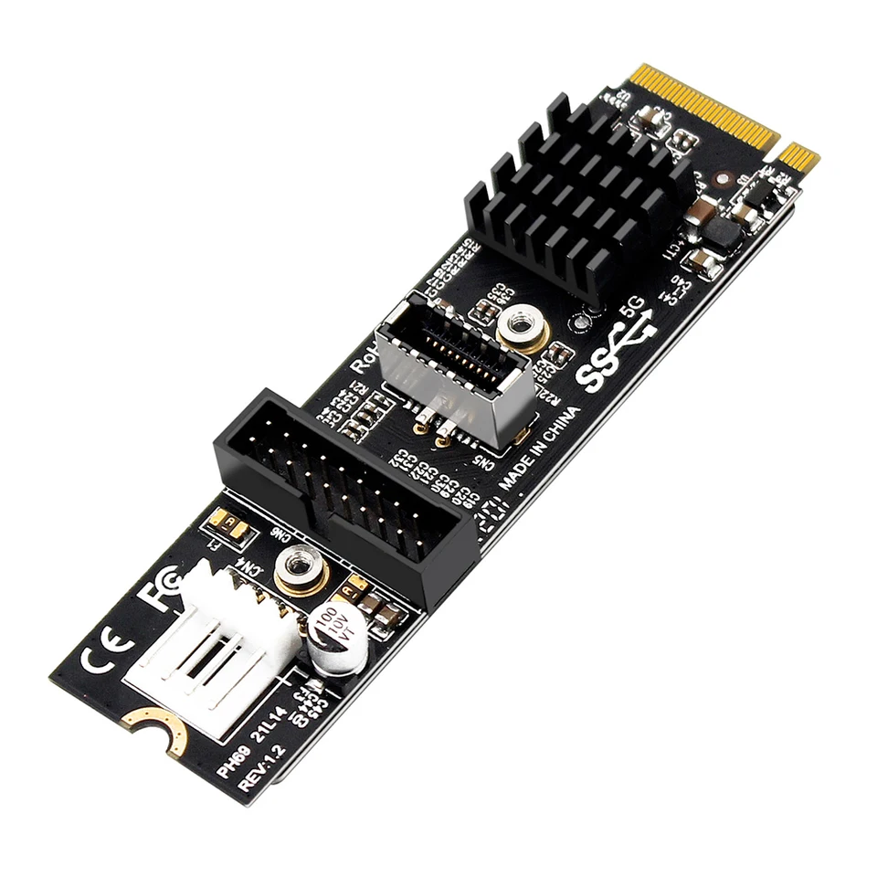 M.2 PCIe na USB Adapter Adapter Expansion Card Typ C+19/20pin M.2 NVME M-Key na USB3.1 5 Gbps