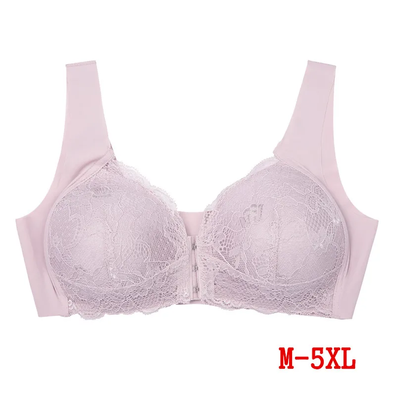 M-5xl plus veľkosť dámske podprsenky Push Up Wireless BH Ženy priedušné pohodlné spodné prádlo predné zatvorenie Soutien-Gorge