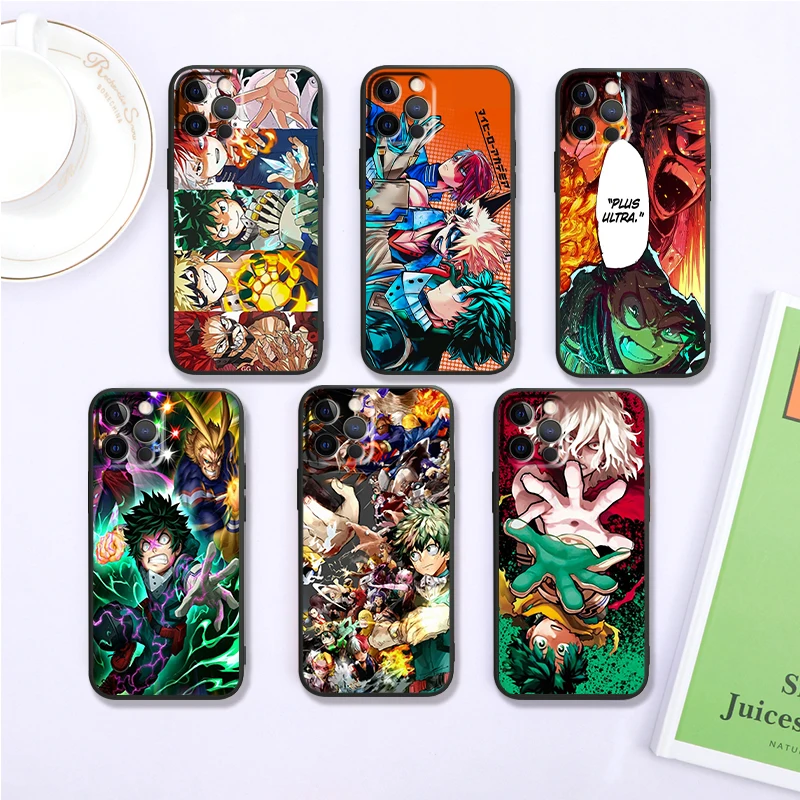 M-My Hero A-Academia Anime Cool pre iPhone 15 14 13 12 11 XS XR x 8 7 SE Pro Max Plus Mini Black TPU Puzdro TPU