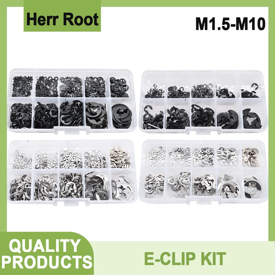 M1,5 m2 m2,5 m3 m3,5 m4 m5 m8 m8 m8 M10 Uhlíková oceľ Eclip Washer Sortment Sit sort 304