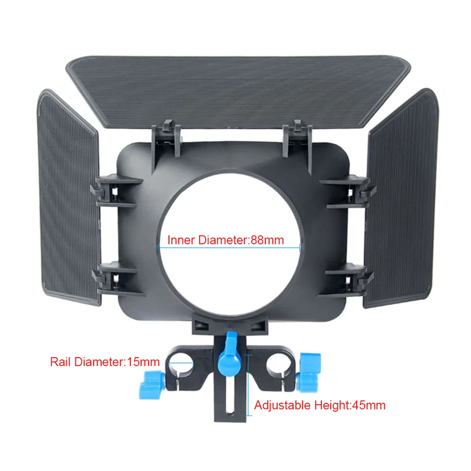 M1 Matte Box Fotoapare Shade pre 15 mm železničnú tyč Sledujte klietku Focus Rig Cage Camera