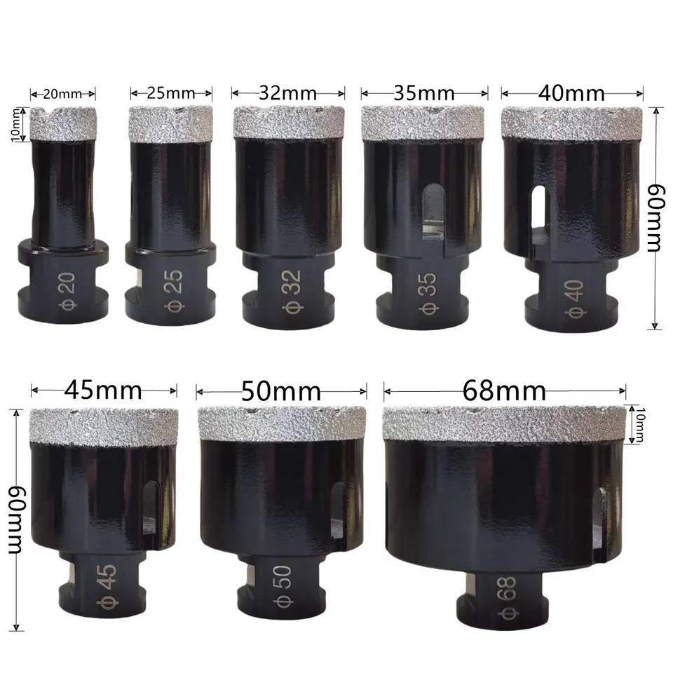M14 Niadenie suché vákuum spájkované mramorové murivo otvor Otvárač Diamond Drilling Core Bit pre keramické dlaždice na strihové nástroje žuly
