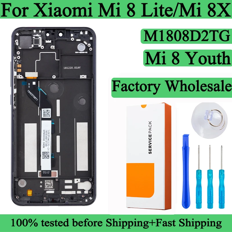 M1808D2TG 100% Testované prémiové LCD pre Xiaomi Mi 8 Lite Display Touch Screen Mi 8 Moditalizátor pre mládež pre Xiaomi Mi 8x LCD