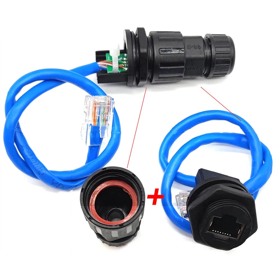 M20 RJ45 Netwerk WaterDichte Connector Buiten IP68 Recht Door RJ45 Plug Snel AansLuiten Netwerk Verbinding Adapter