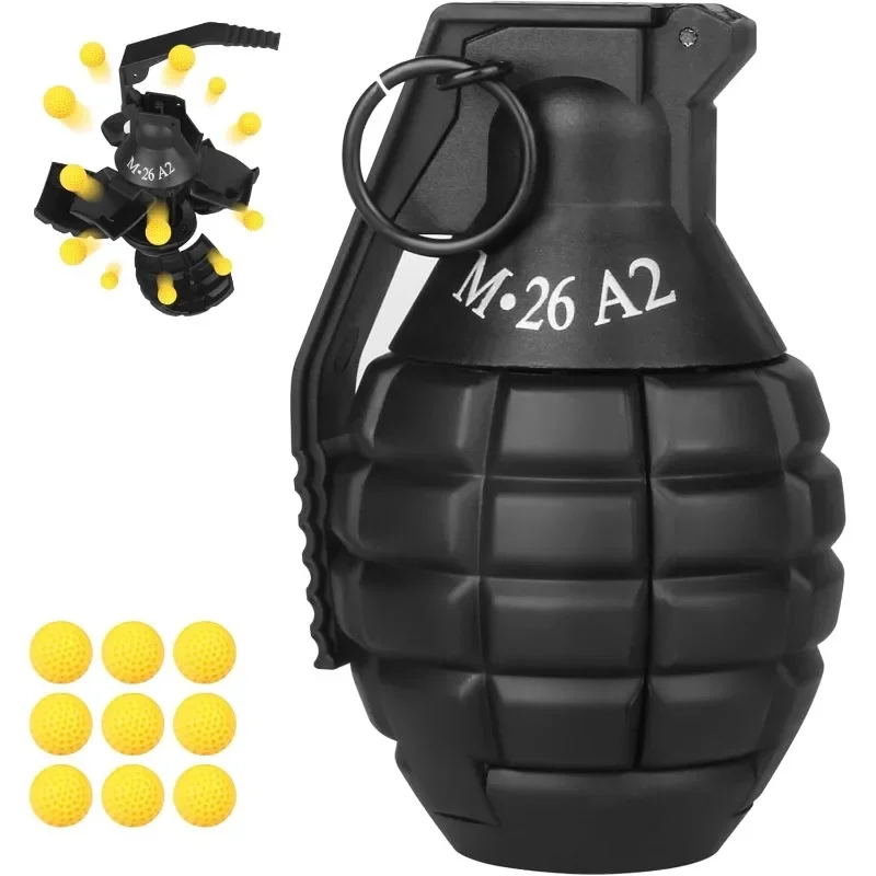 M26A2 Airsoft Grenade Toys1pcs, s 9 penovou muníciou Black Fun Impact Tactical Toys Outdoor Team Sport pre 14 rokov vo veku 14 rokov