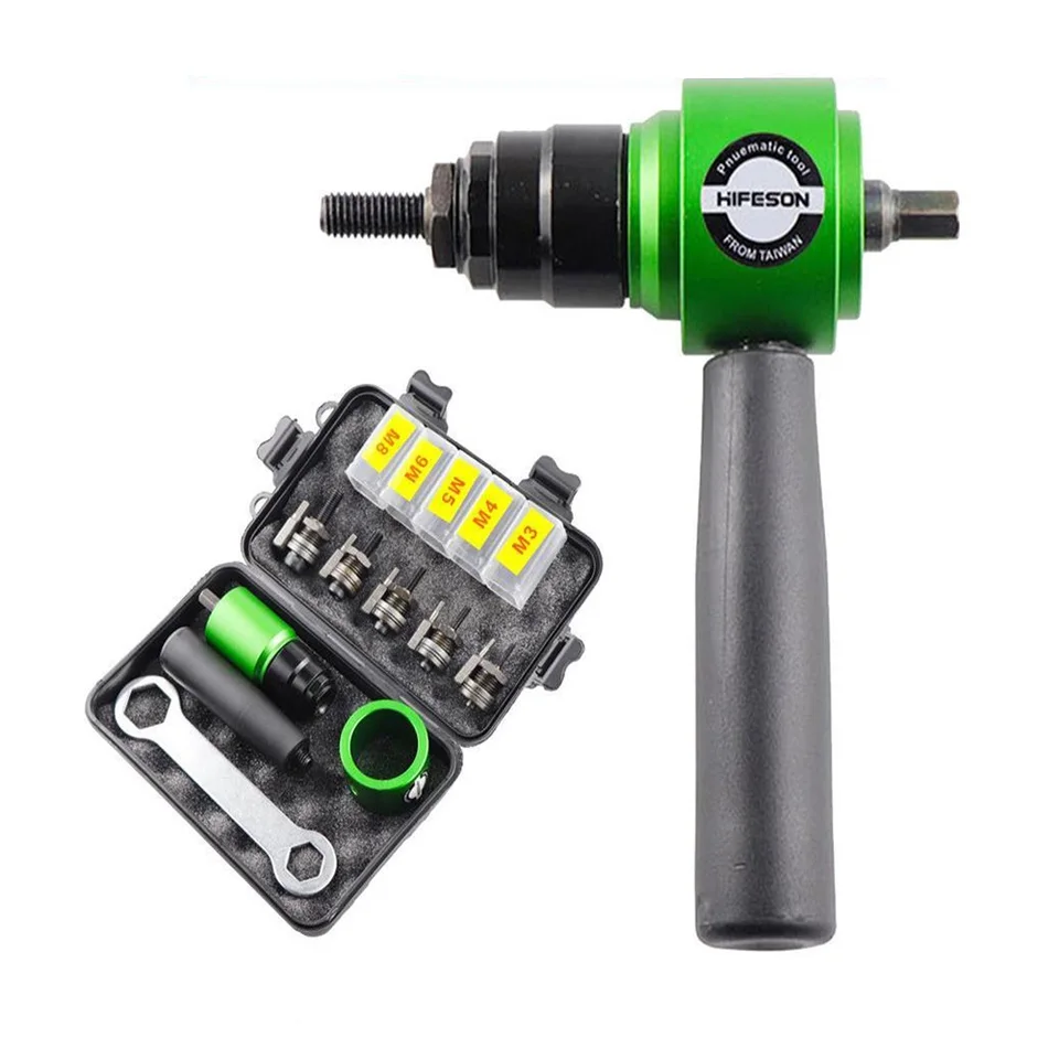 M3 ~ M8 Elektrická nitovacia pištoľ Nit Nit Nut Drill Bit Bit Adaptér Odnímateľný vložkový matica Pull Niveting Tool pre elektrický vŕtačku/ručný kľúč
