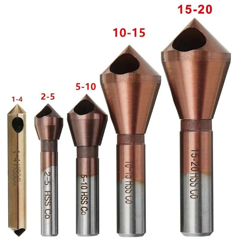 M35 HSS-CO Cobalt Countersink Druhring Bit Bit 1-4/2-5/5-10/10-15 mm 90 stupňa Curcher Cutter pre kovové spracovanie z nehrdzavejúcej ocele