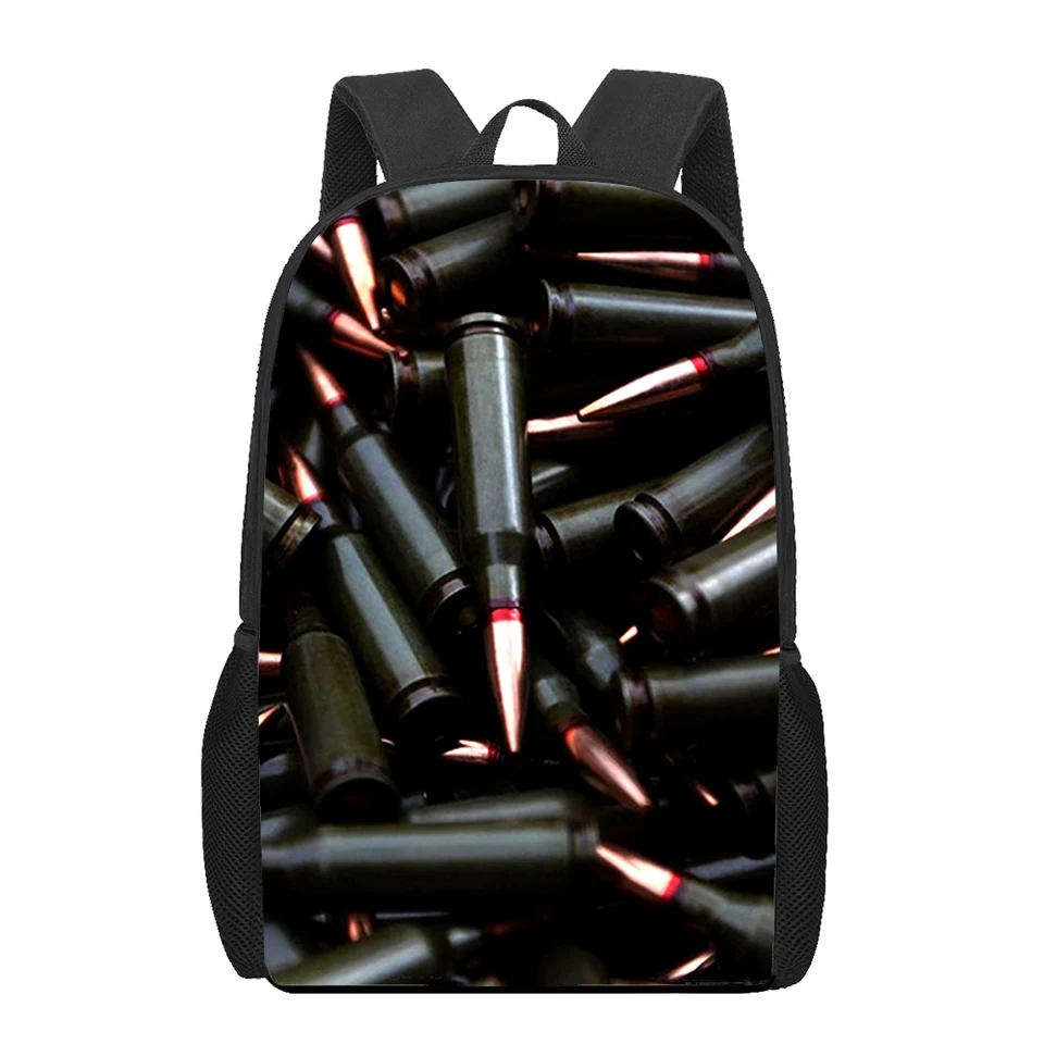 M4A1 AK47 Bullet 3D tlačiarenské detské tašky Detské batoh pre dievčatá chlapcov študentské knihy BAGS Schoolbags Mochila escolar