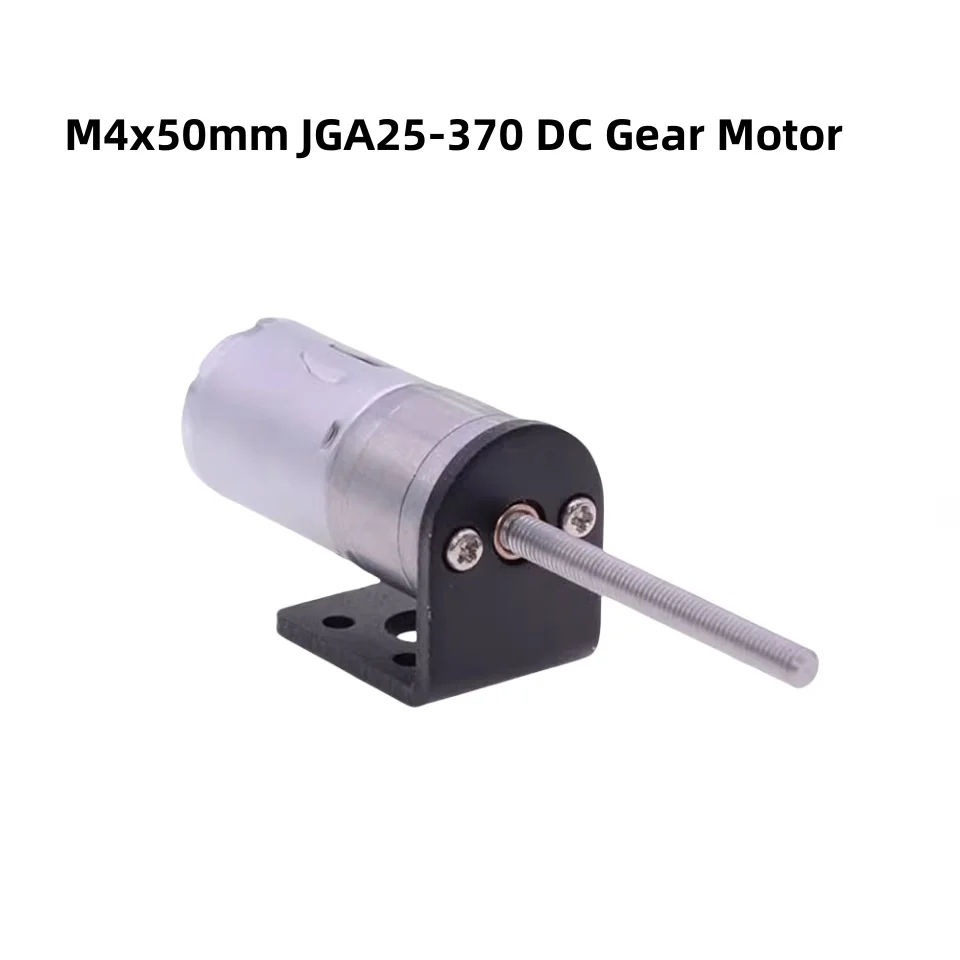 M4x50mm závitový hriadeľ 6v12v24v JGA25-370 DC Gear Motor 280 ot./min s držiakom pre zdvíhanie a zmršťovanie posúvacieho stola DIY model CW CCW