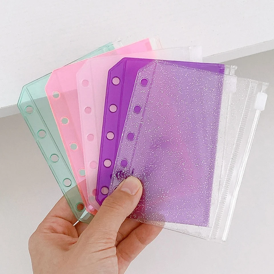 M5 Plastové plastické fotokardové rukávy 5-dier Loose-Leaf Card Držiteľ DIY Album Vnútorná stránka Priehľadná idol