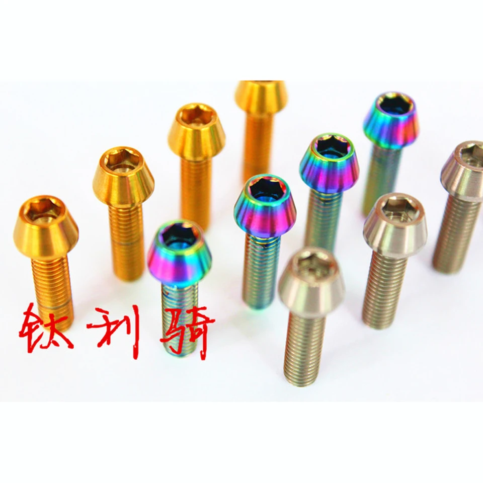 M5x16mm Ti/Golden/Rainbow Gr5 Titanium Zliatina skrutiek na rukovätá ruka