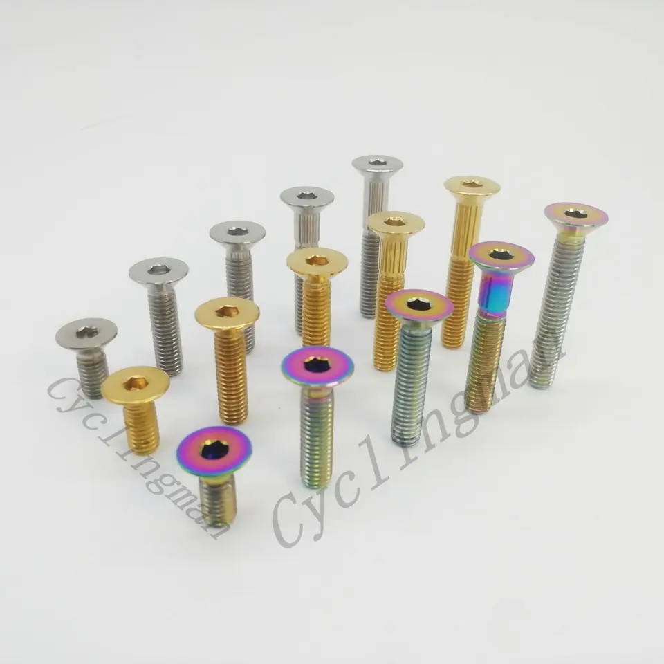M6x15mm M6x25mm M6x30mm M6x35mm M6x40MM Ti Titánske bicykle Pulzunk skrutky Allen Plochá hlava pre skrutky skrutiek na bicykli Príslušenstvo