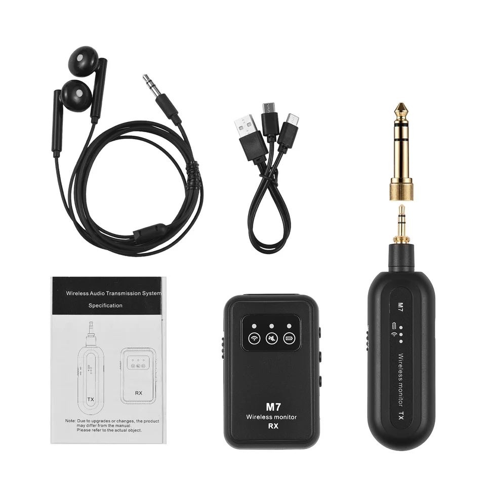 M7 2,4G Wireless In-Ur Monitor Systém stereo 90 ° Rotate vysielač set prijímač nastavuje automatické párovanie monitor