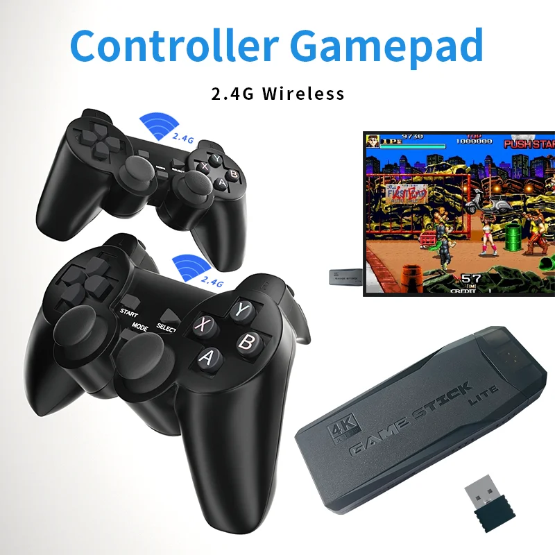 M8 TV Games Console 128G Retro Runheld 40000 Hry Player 4K HD Video Game Stick 2.4G Double Wireless Controller