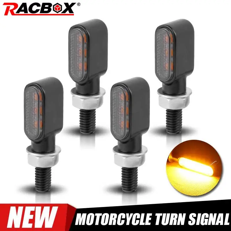 M8 Univerzálny motocykel mini kov 3LED Turn Signals Indikátor Blinker Lights 12V Vysoký svet vodotesný pre Yamaha Suzuki