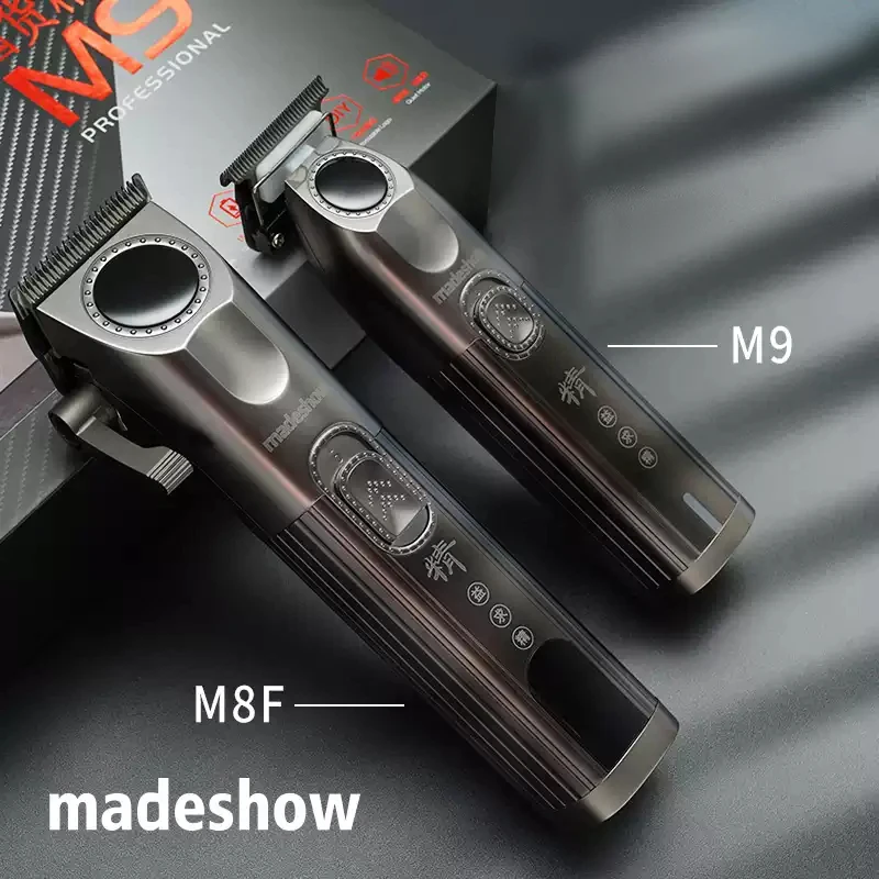 M8F M9 Madeshow Professional Pánske vlasové klipperové holičstvo Salon Salon Salon Salon Salon so základňou bezdrôtový vintage olejový hlava Push 3200 mAh 13W