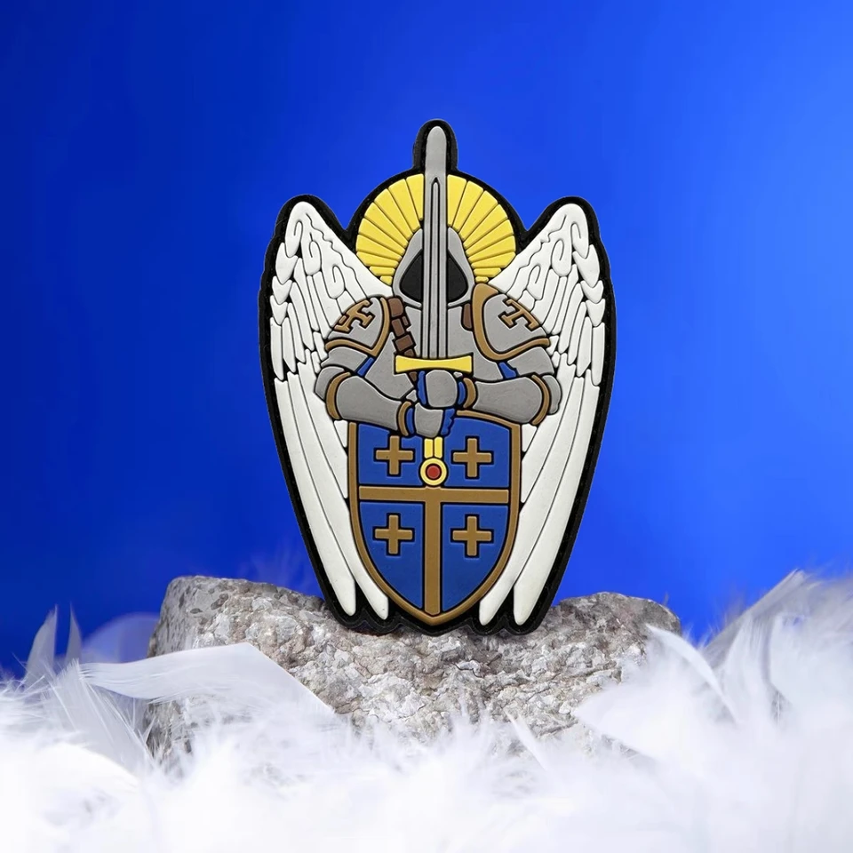 Ma Saint Michael Morale Badge Saint Michael Hook a Loop 3D PVC Armband Archanjel Tactical Batoh Sticker Chevron Emmless
