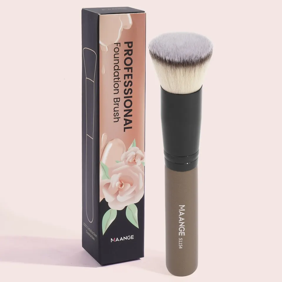 Maange 1ks make -up kefka s krabicou Nadácia Nadácia korektora prášku Červenú kefu Hustá mäkká štetina Brush Beauty Tool pre ženy