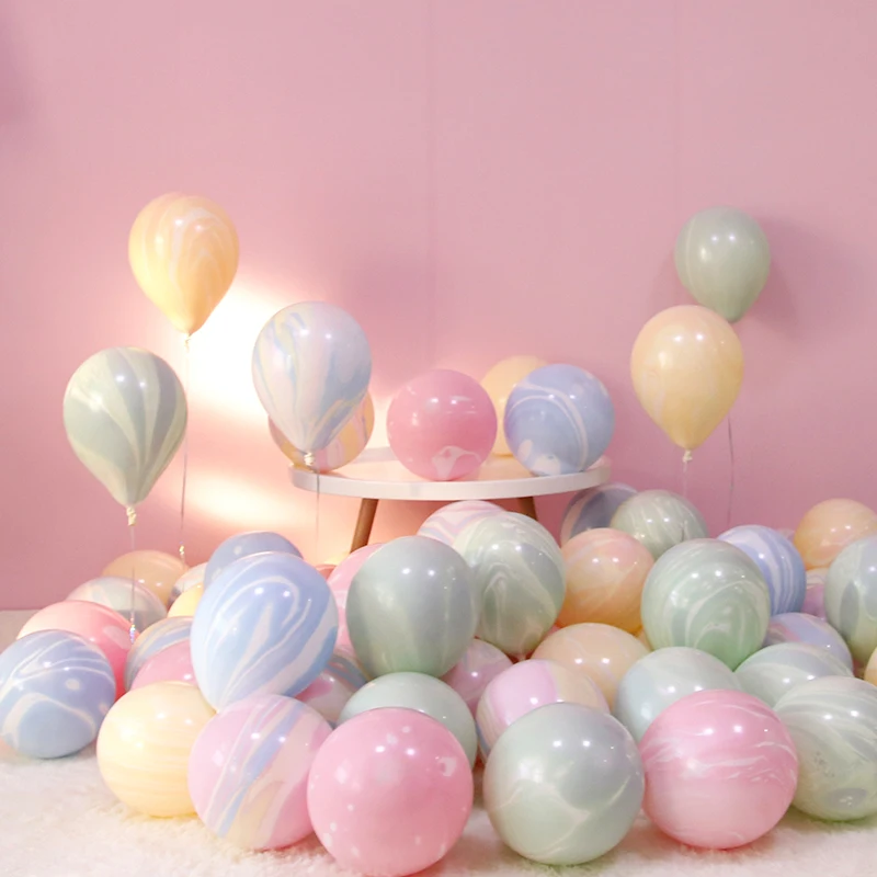 Macaron Balloon Double Painting Agate Balóny farebný oblačnosť Air Balón