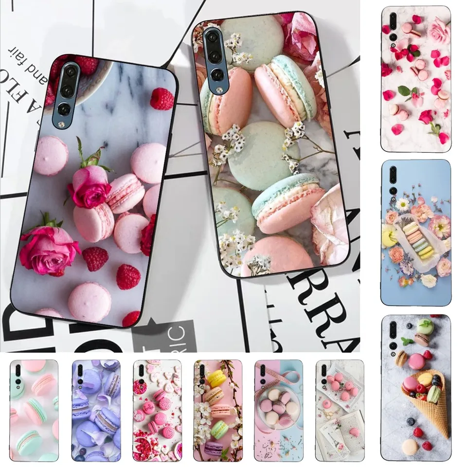 Macarons Cake Dessert Telefón puzdro pre Huawei P 8 9 10 20 30 40 50 Pro Lite Psmart Honor 10 Lite 70 Mate 20Lite