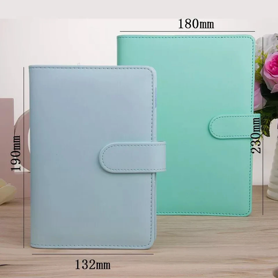 Macaroon Color A6/A5 PU Koža DIY Binder Notebook Cover Denda Plánovač papierové krytie Školské kancelárske potreby