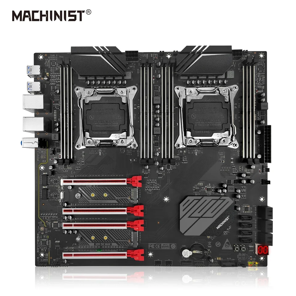 Machinista X99 Dual CPU základná doska LGA 2011-3 Podporuje duálny procesor Xeon a Dual M.2 Slot 8 DDR4 RAM USB3.0 X99 D8 Max