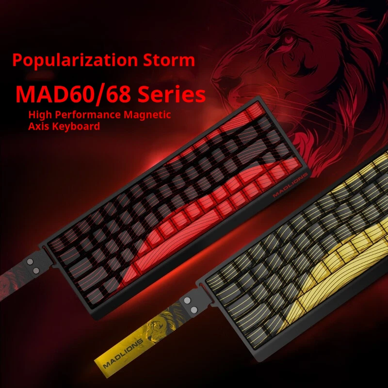 Madcatz Mad60 Mad68 HE 8K Mechanická klávesnica Magnetický prepínač zapojený 60% 68% herné klávesnice Rýchle spúšť RGB Colné klávesnice
