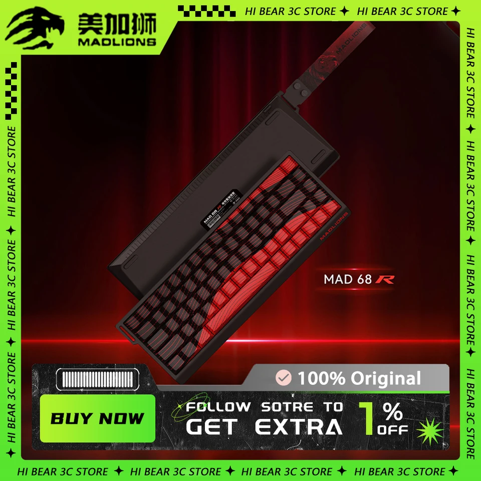 Madcatz Mad60 Mad68 HE MECHANICKÝ Klávesový spínač magnetický prepínač káblových herných klávesníc Rýchly spúšť RGB PC PC Vlastná klávesnica hráčov