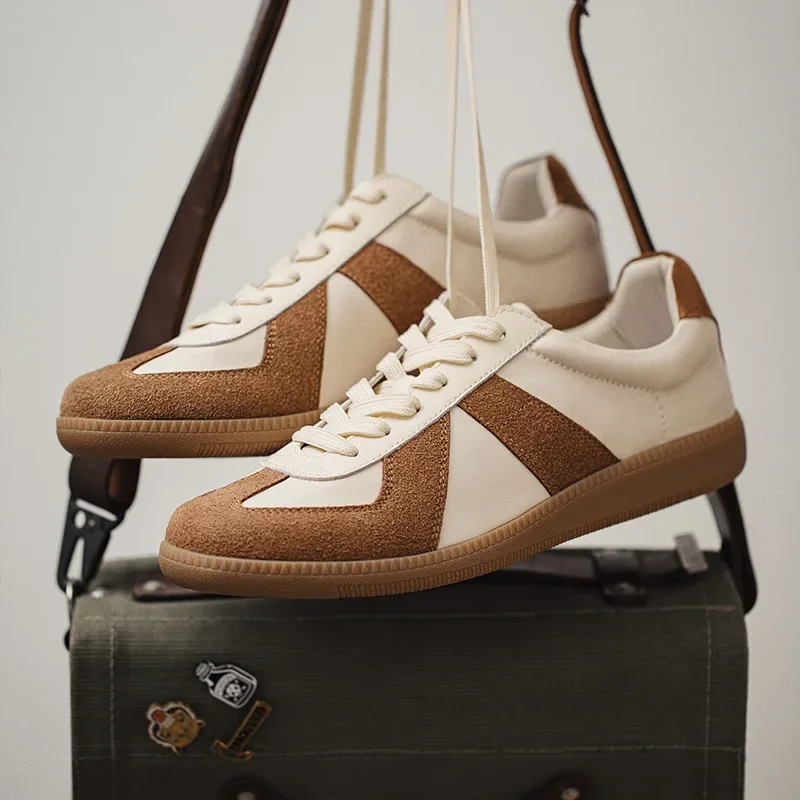 Maden Muži priedušné retro nízky špičkový nemecký tréner obuv príležitostné bežecké športové topánky šnurovanie vintage potu-absorbantné jogging tenisky