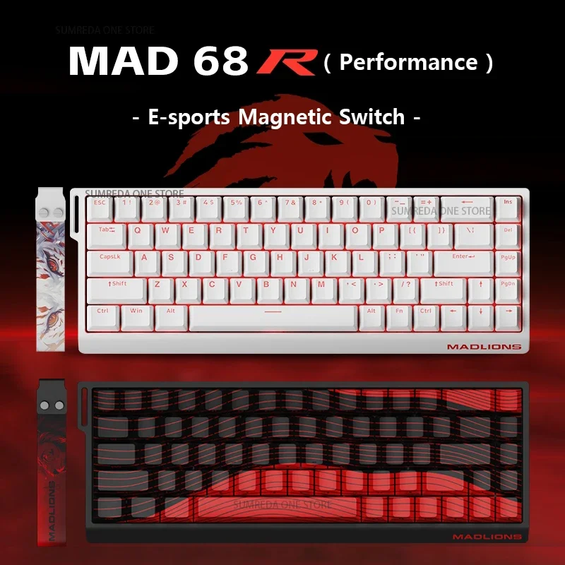 Madlions Mad 68r Mad60he Mad60 Mad68he káblová mechanická klávesnica Gaming Magnetický spínač RT 0,02 mm 8k rýchlosť RGB Hotswap Klávesnica