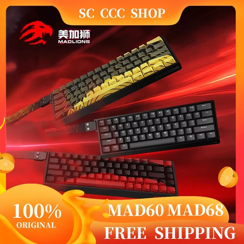 Madlions MAD60/68 HE MECHANICKÝ Klávesový magnetický spínač 61/68KEYS Káblové horúce swap rýchle spúšť