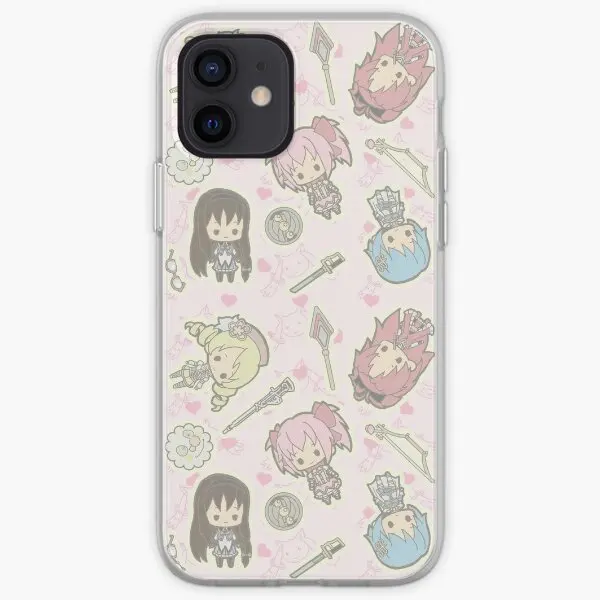 Madoka Magica Chibi iPhone Tvrdý puzdro na puzdro Pase Puzdet prispôsobiteľné pre iPhone 6 6s 7 8 plus 11 12 13 14 Pro Max Mini xs xr max TPU