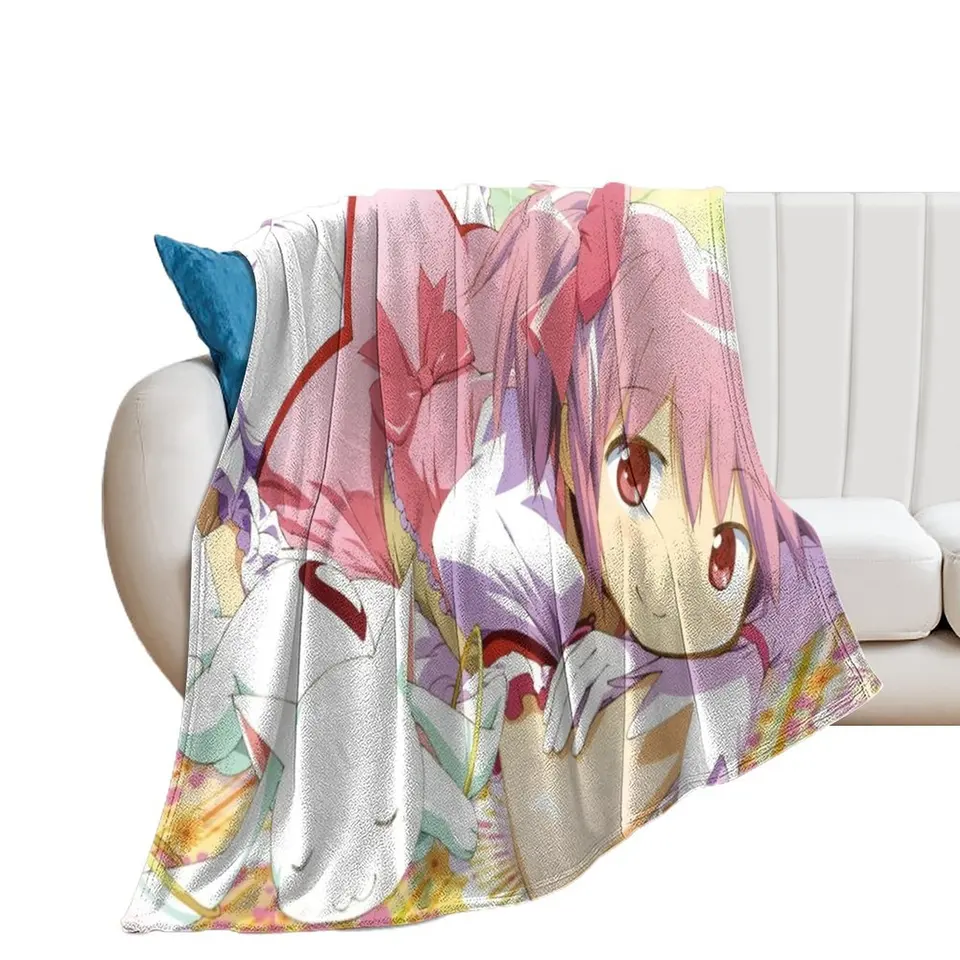 Madoka Magica oficiálna umenie hádzanie prikrývky mäkké plyšové kock
